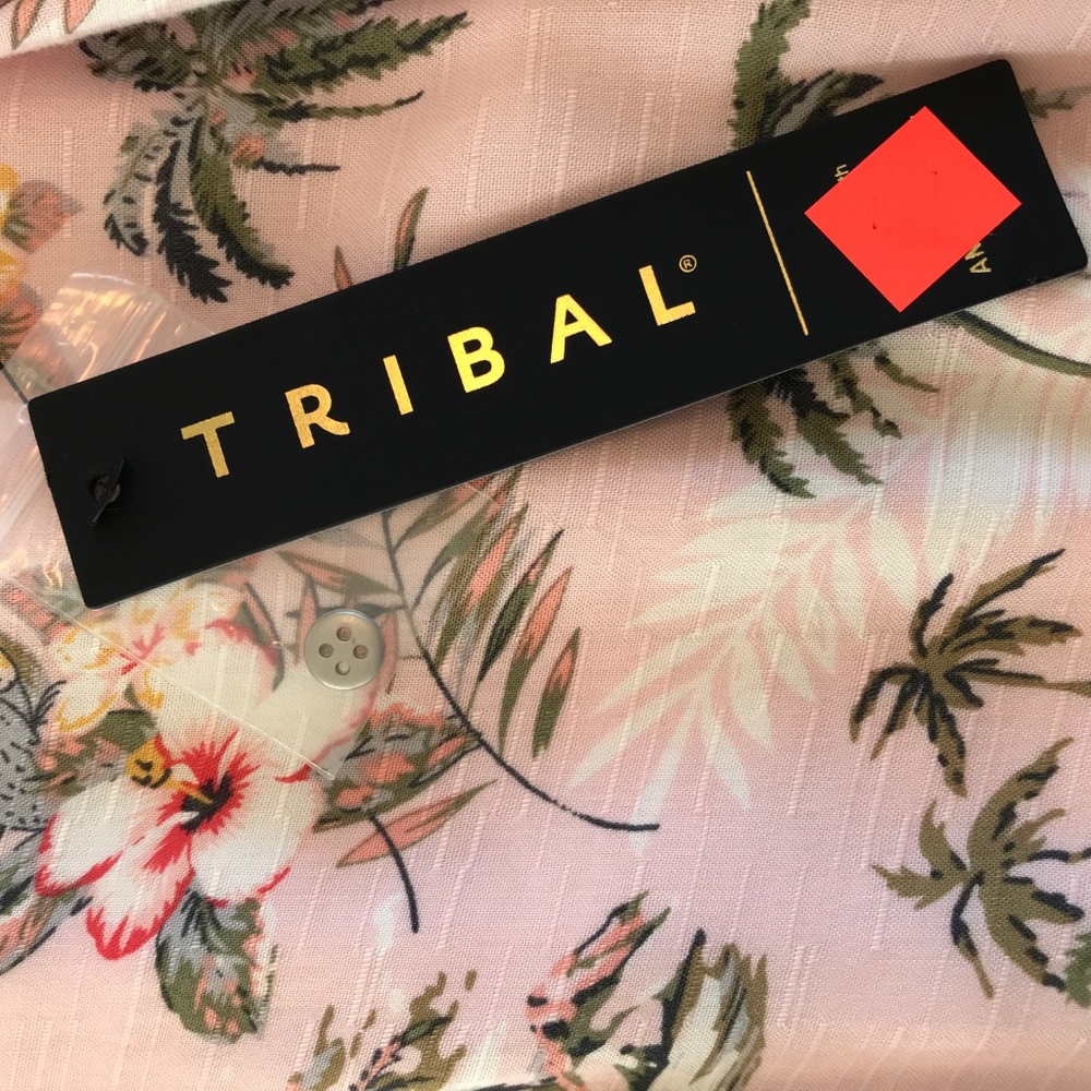 NWT Tribal Femme summer dress in women XS baby pink floral birds sleeveless vaca - Picture 10 of 14